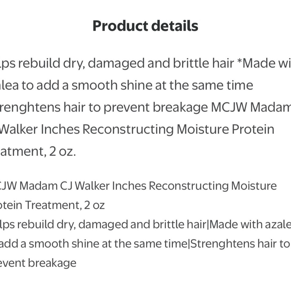 MCJW Inches Hair Protein Treatment - (3) 2 ounce tubes - Picture 2 of 6